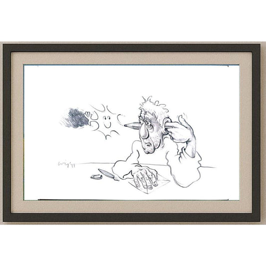 François Veldeman 29x21cm Orijinal Karikatür BOD02135