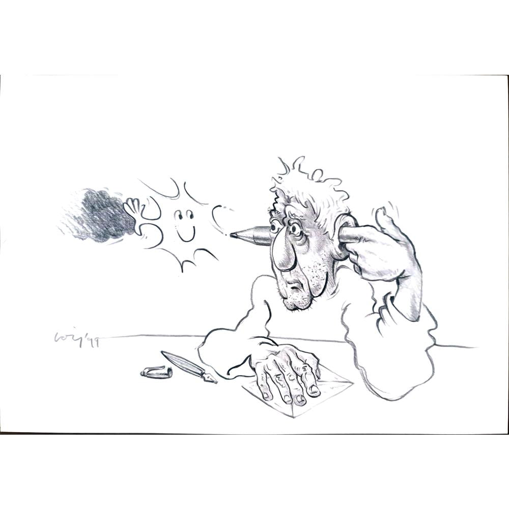 François Veldeman 29x21cm Orijinal Karikatür BOD02135