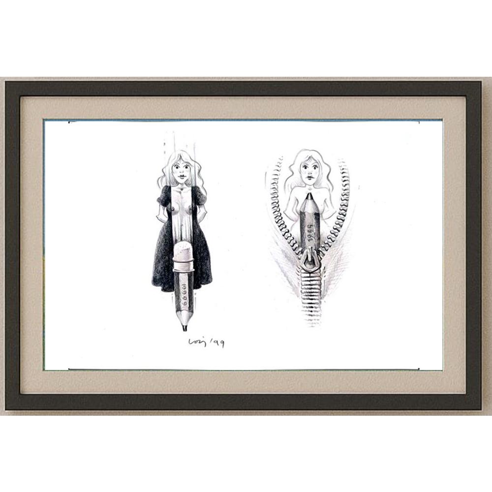 François Veldeman 29x21cm Orijinal Karikatür BOD02139