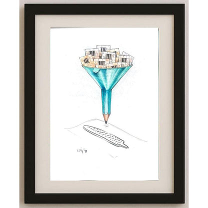 François Veldeman 29x21cm Orijinal Karikatür BOD02140