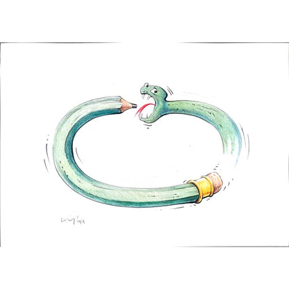 François Veldeman 29x21cm Orijinal Karikatür BOD02141