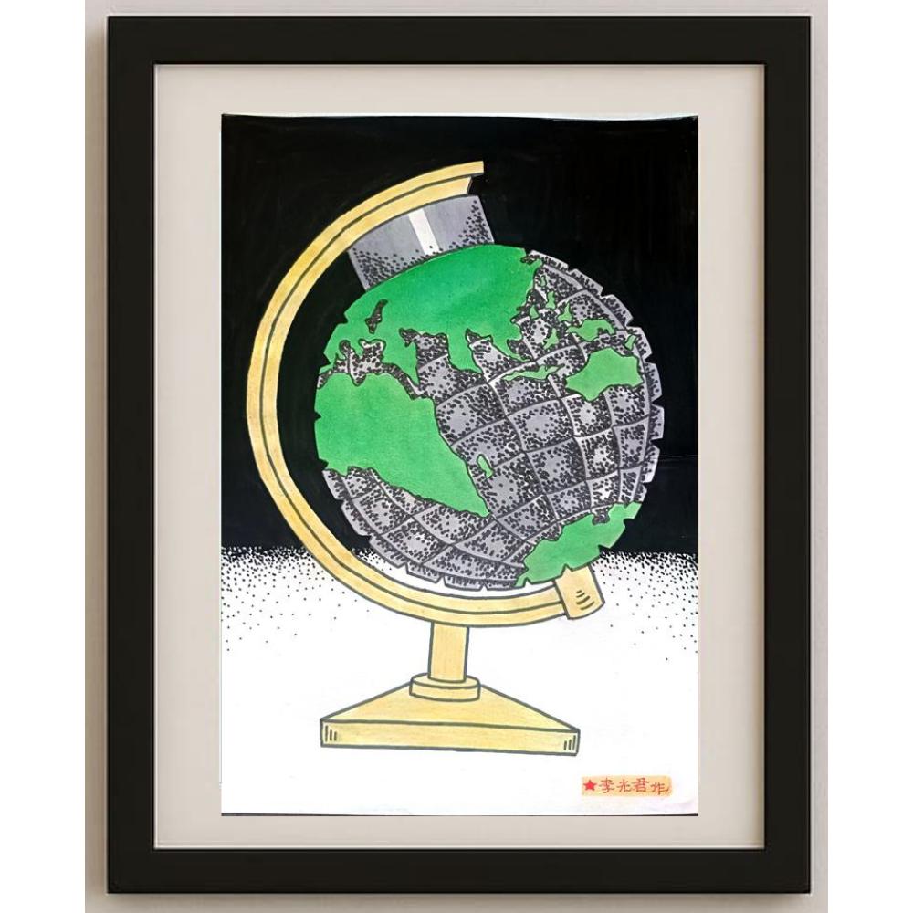 Li Guangjun 29x21cm Orijinal Karikatür BOD02155