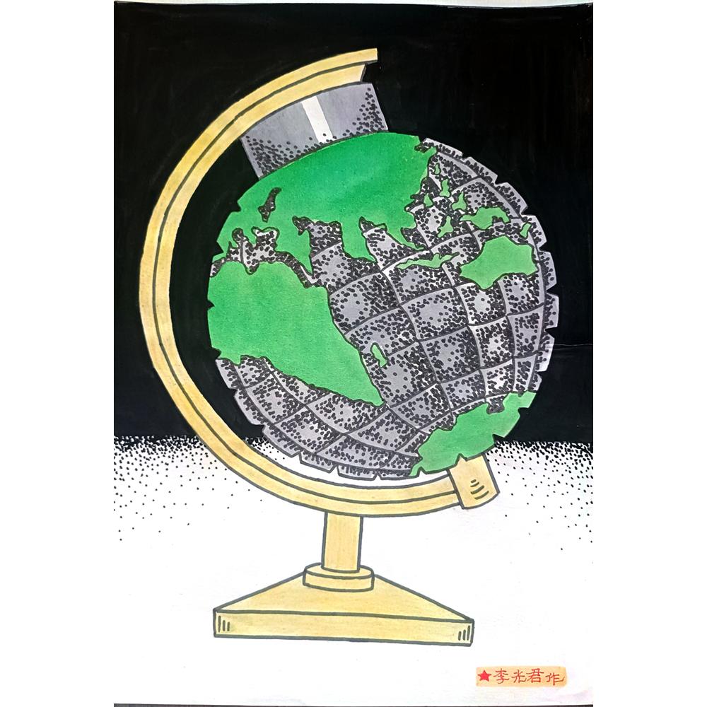 Li Guangjun 29x21cm Orijinal Karikatür BOD02155