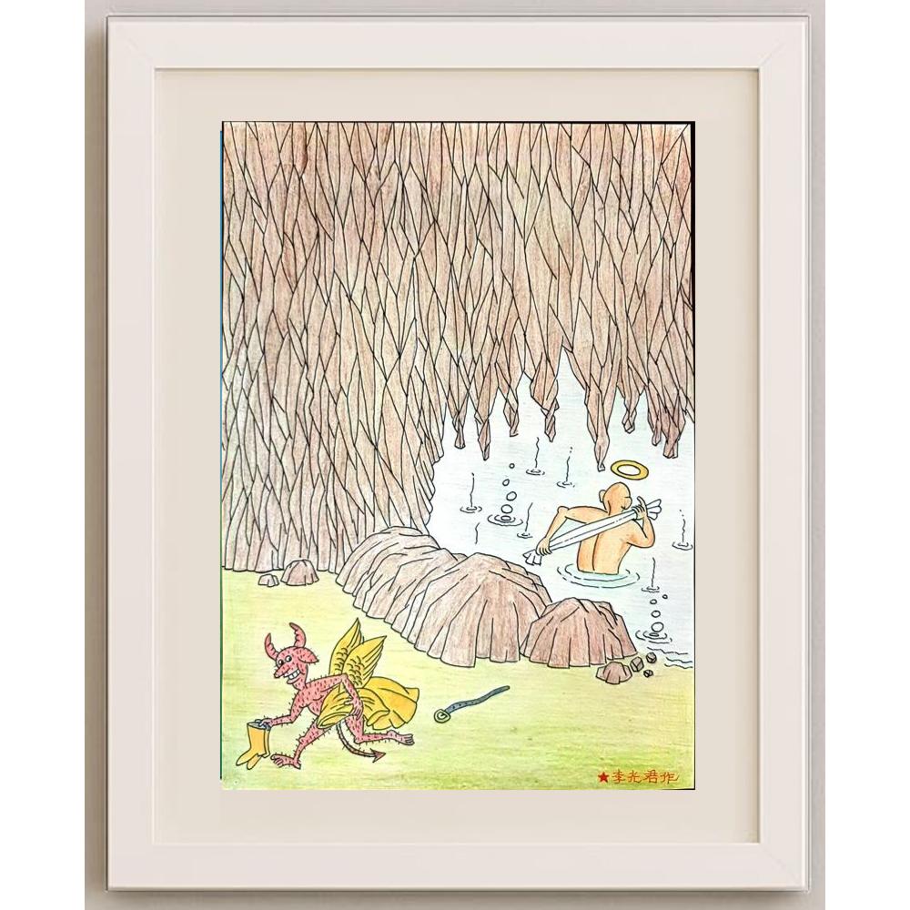 Li Guangjun 29x21cm Orijinal Karikatür BOD02158