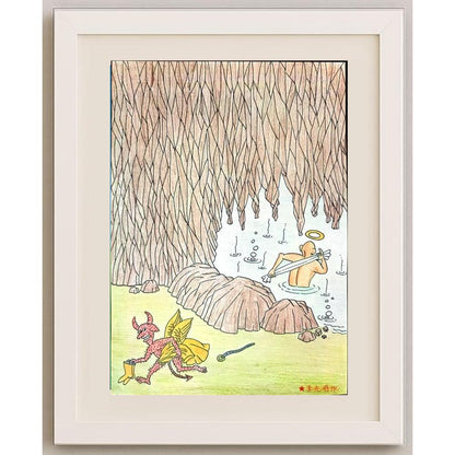 Li Guangjun 29x21cm Orijinal Karikatür BOD02158