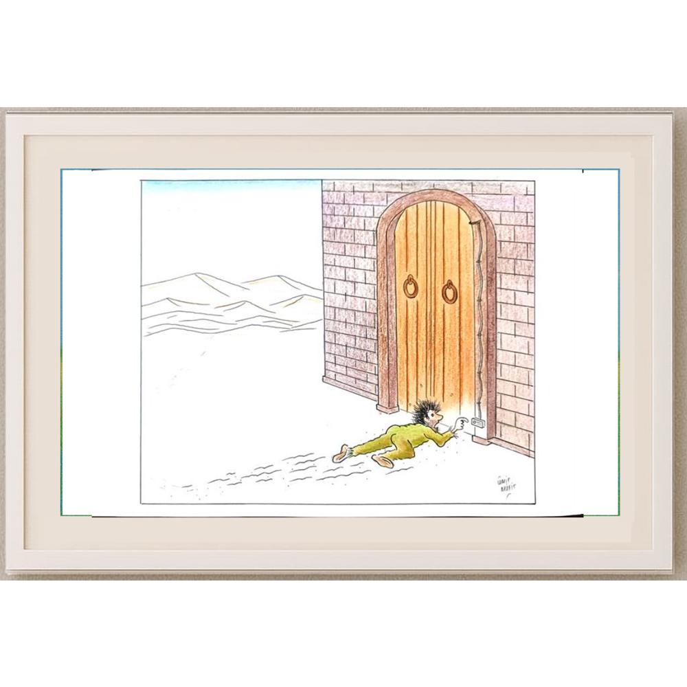 Ümit Müfit Dinçay 29x21cm Orijinal Karikatür BOD02160