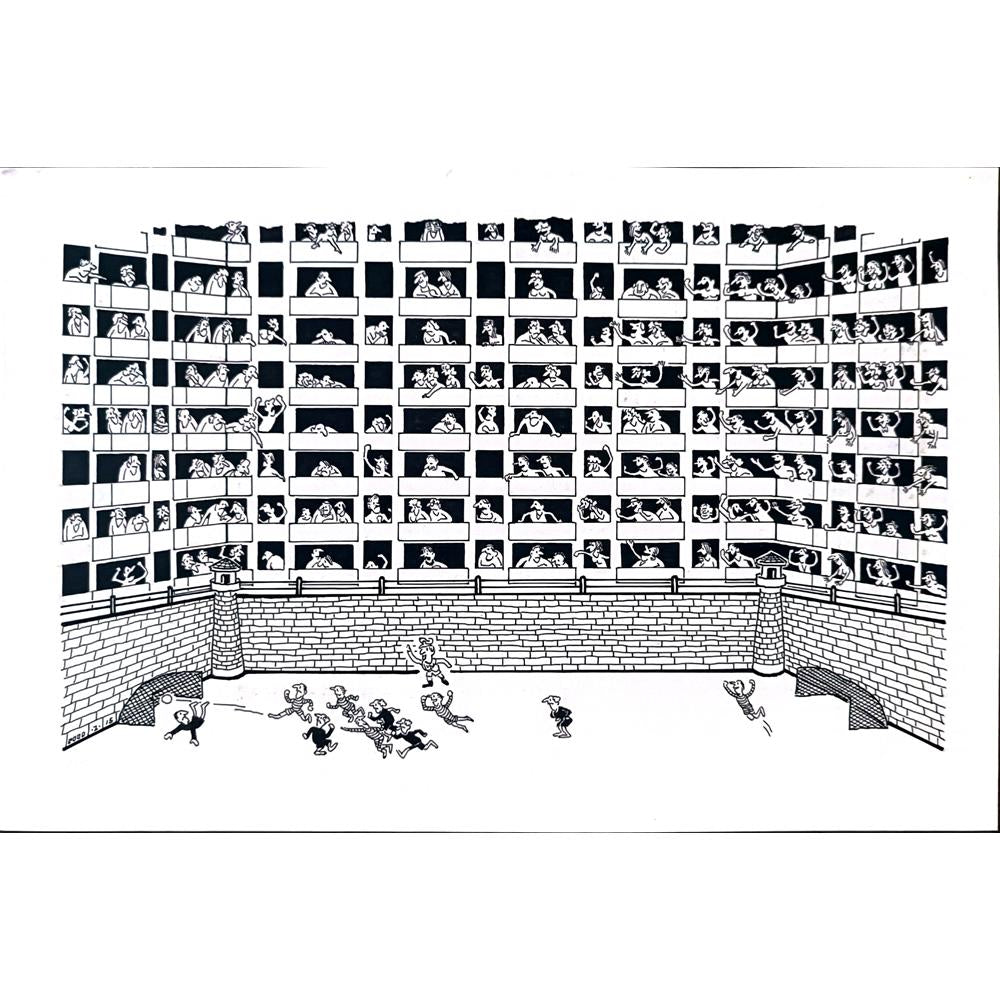 Zhang Hong Lin 29x21cm Orijinal Karikatür BOD02167