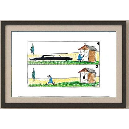 Valery Momot 29x21cm Orijinal Karikatür BOD02182