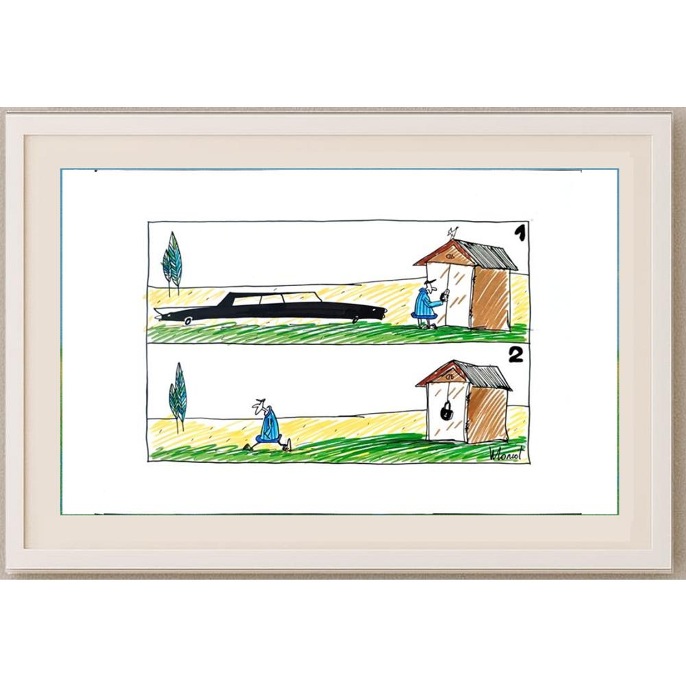 Valery Momot 29x21cm Orijinal Karikatür BOD02182