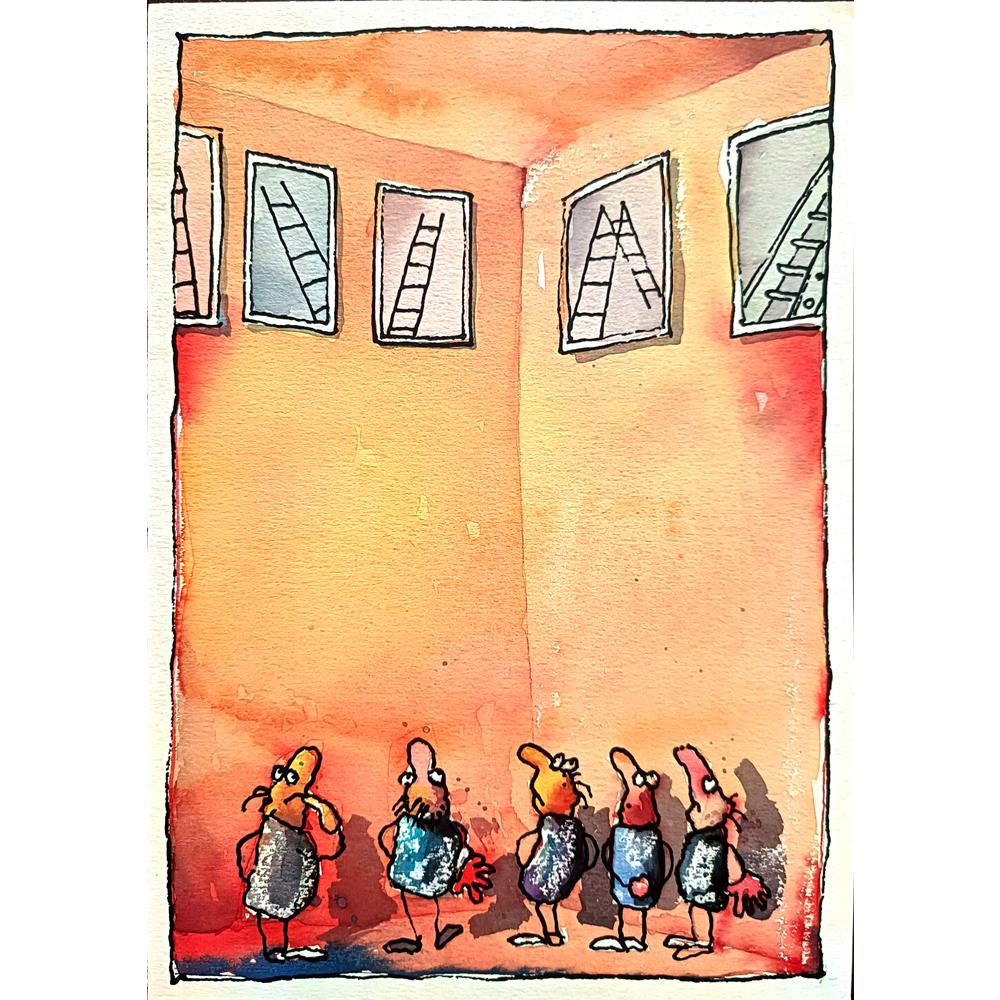Tomas Kozyra 29x21cm Orijinal Karikatür BOD02189