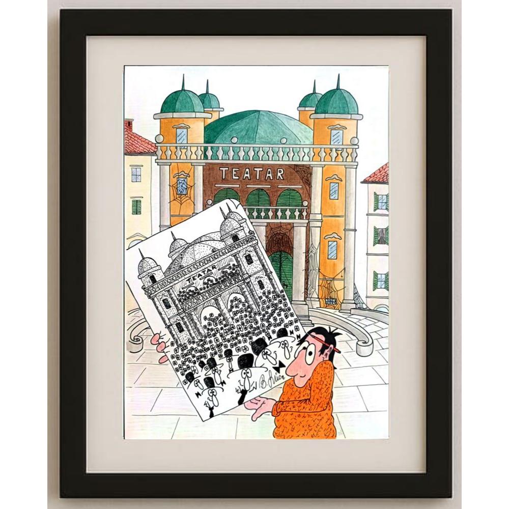 Bojan Grlica 29x21cm Orijinal Karikatür BOD02190
