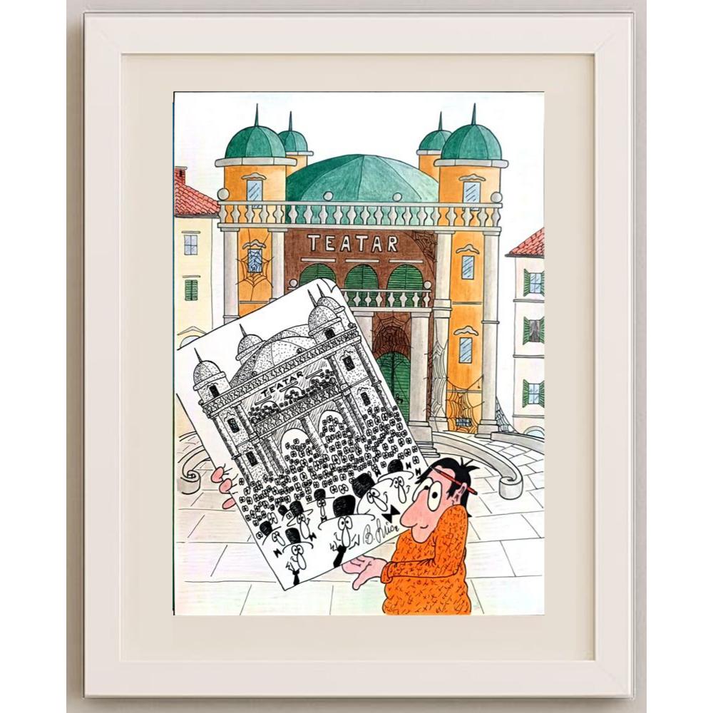 Bojan Grlica 29x21cm Orijinal Karikatür BOD02190