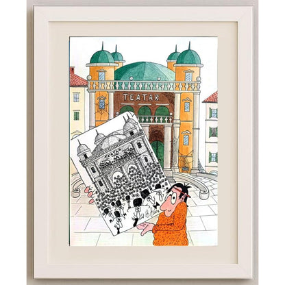 Bojan Grlica 29x21cm Orijinal Karikatür BOD02190
