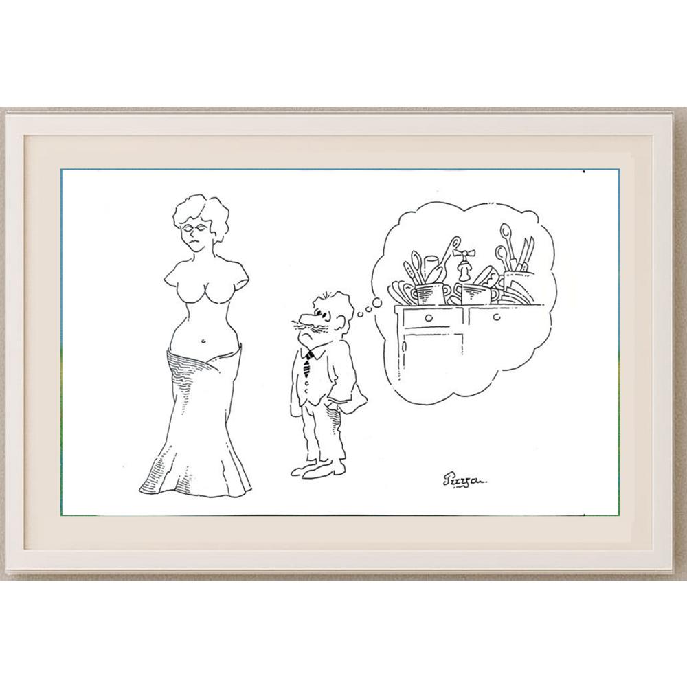 Zdenko Puhin 29x21cm Orijinal Karikatür BOD02196