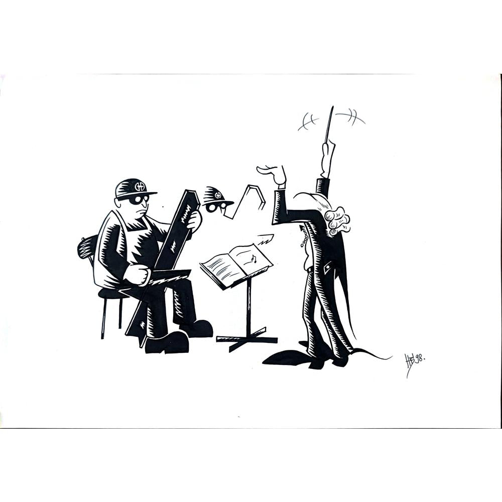 Hrvoje Bilic 29x21cm Orijinal Karikatür BOD02197
