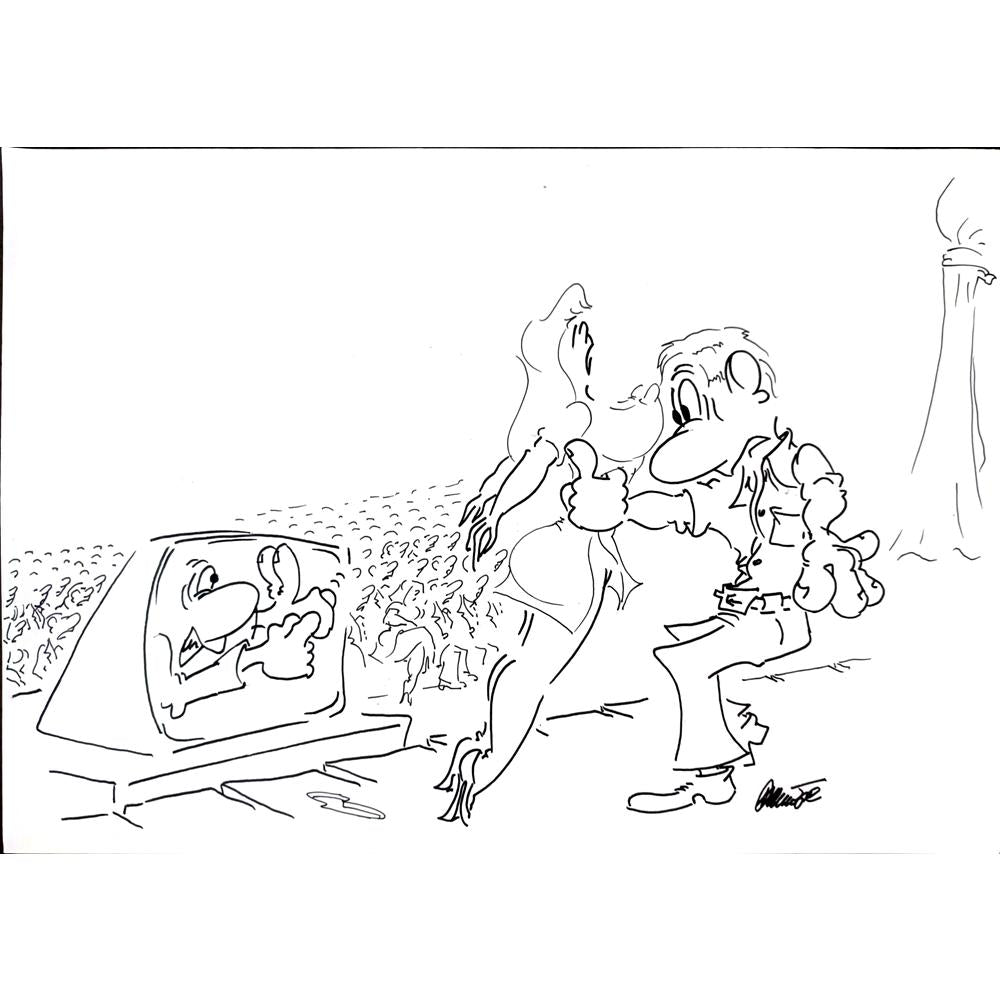 Branko Premuzic 29x21cm Orijinal Karikatür BOD02205