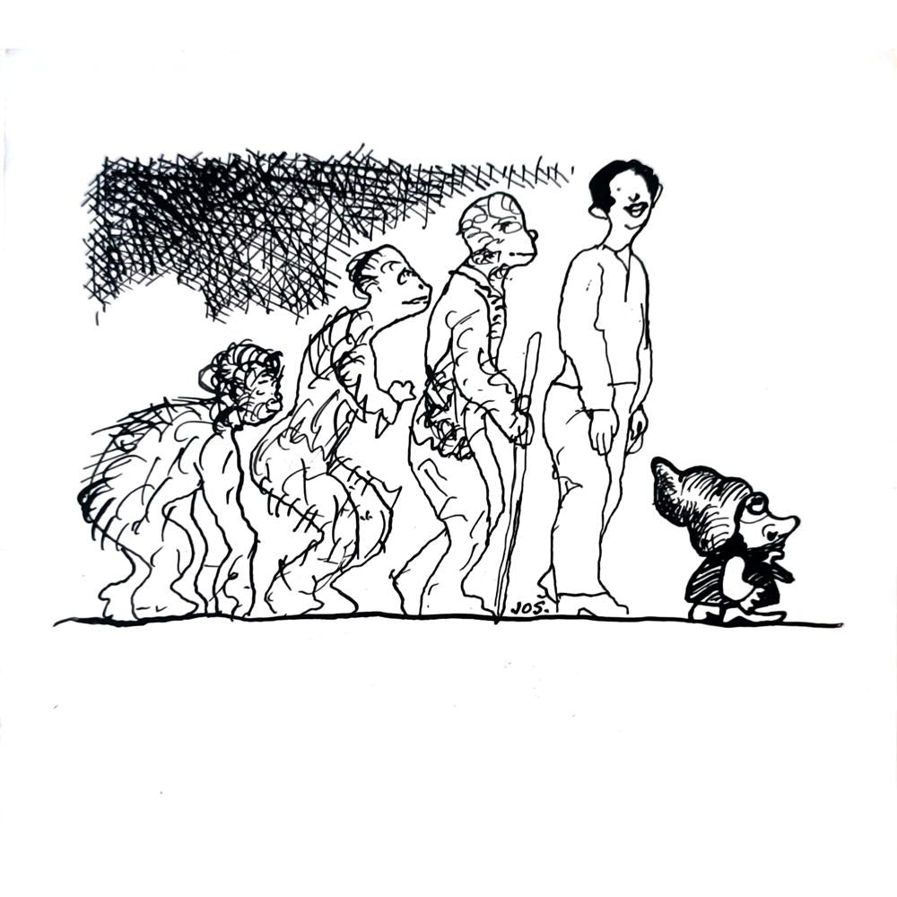 Josef Svax 29x21cm Orijinal Karikatür BOD02211