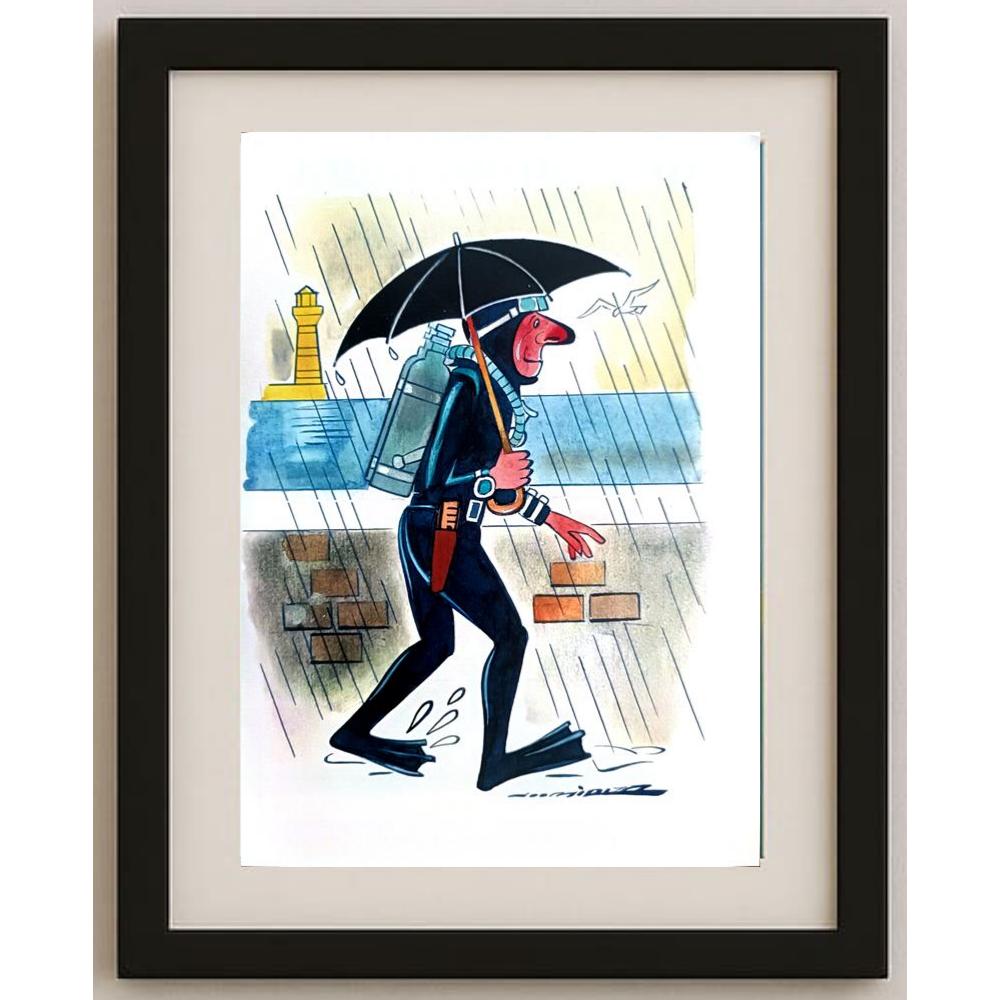 Unknown 29x21cm Orijinal Karikatür BOD02216