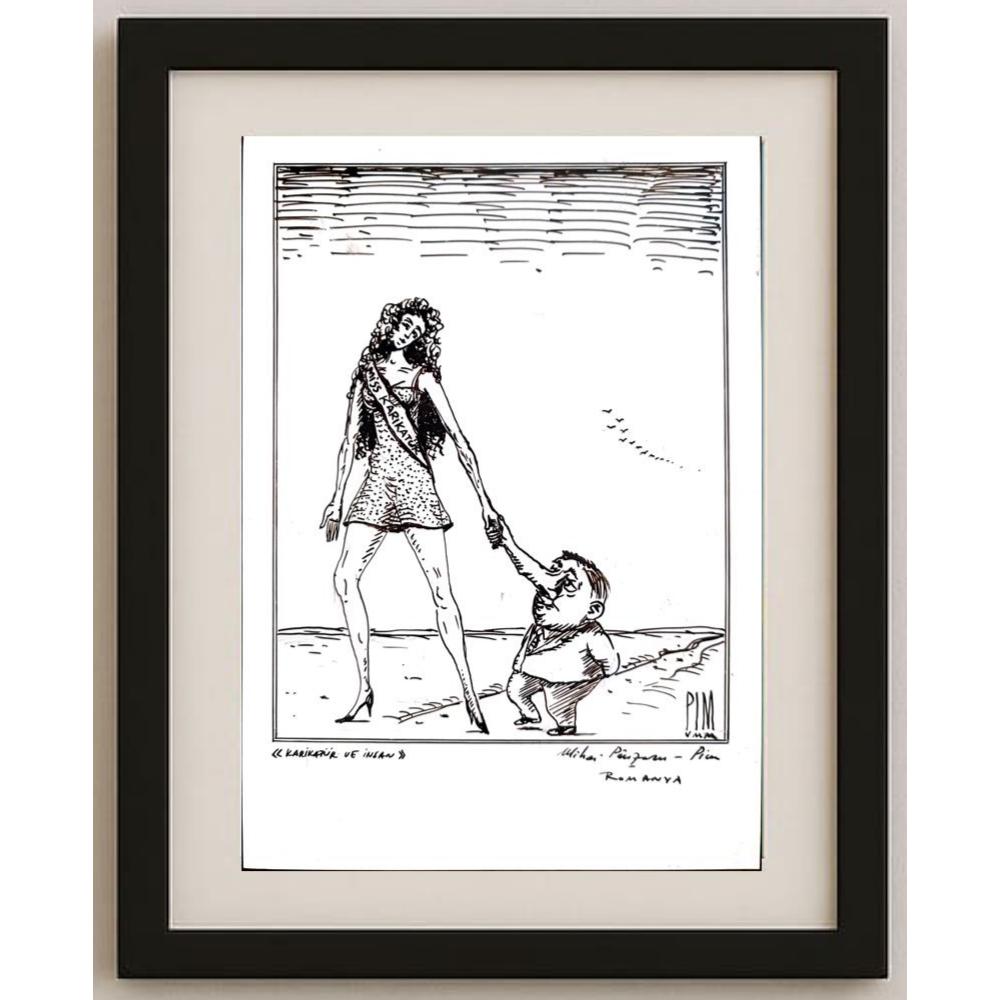 Mihai Pinzaru 21x15cm Orijinal Karikatür BOD02219