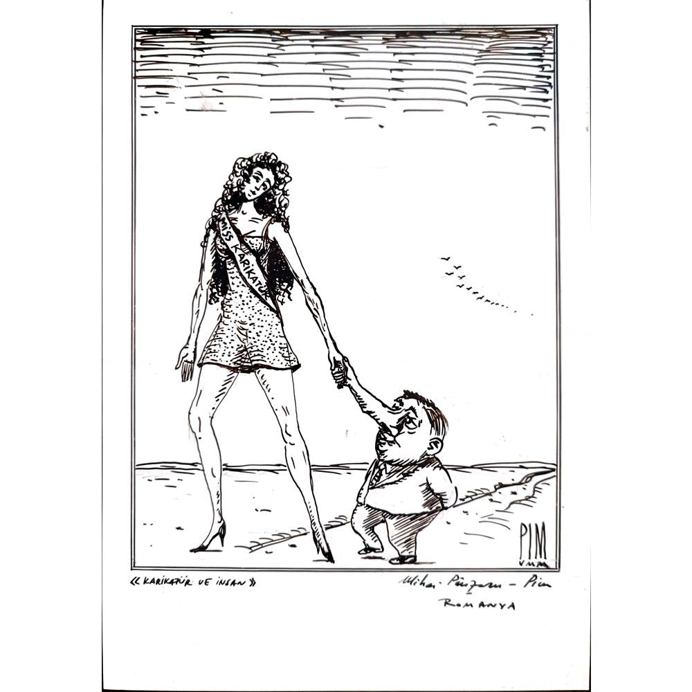 Mihai Pinzaru 21x15cm Orijinal Karikatür BOD02219