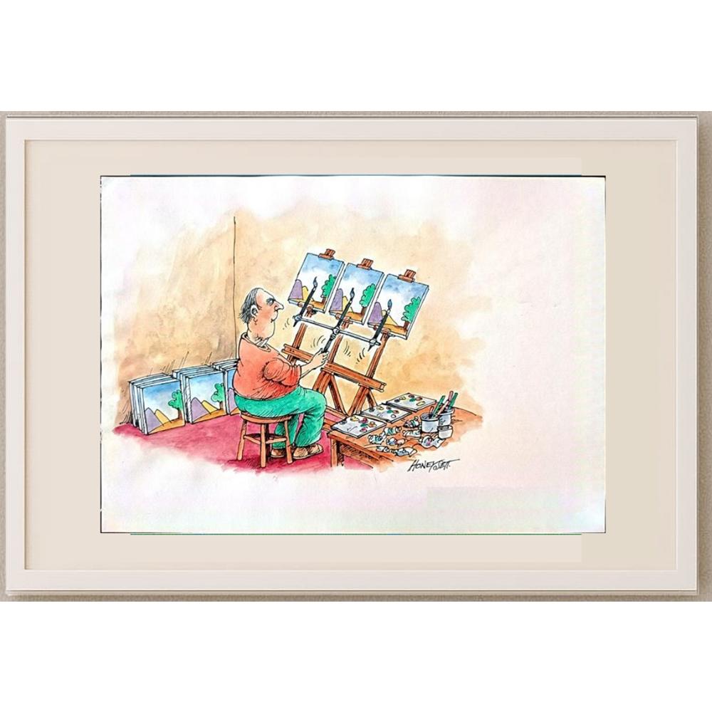 Don Campbell 29x21cm Orijinal Karikatür BOD02224