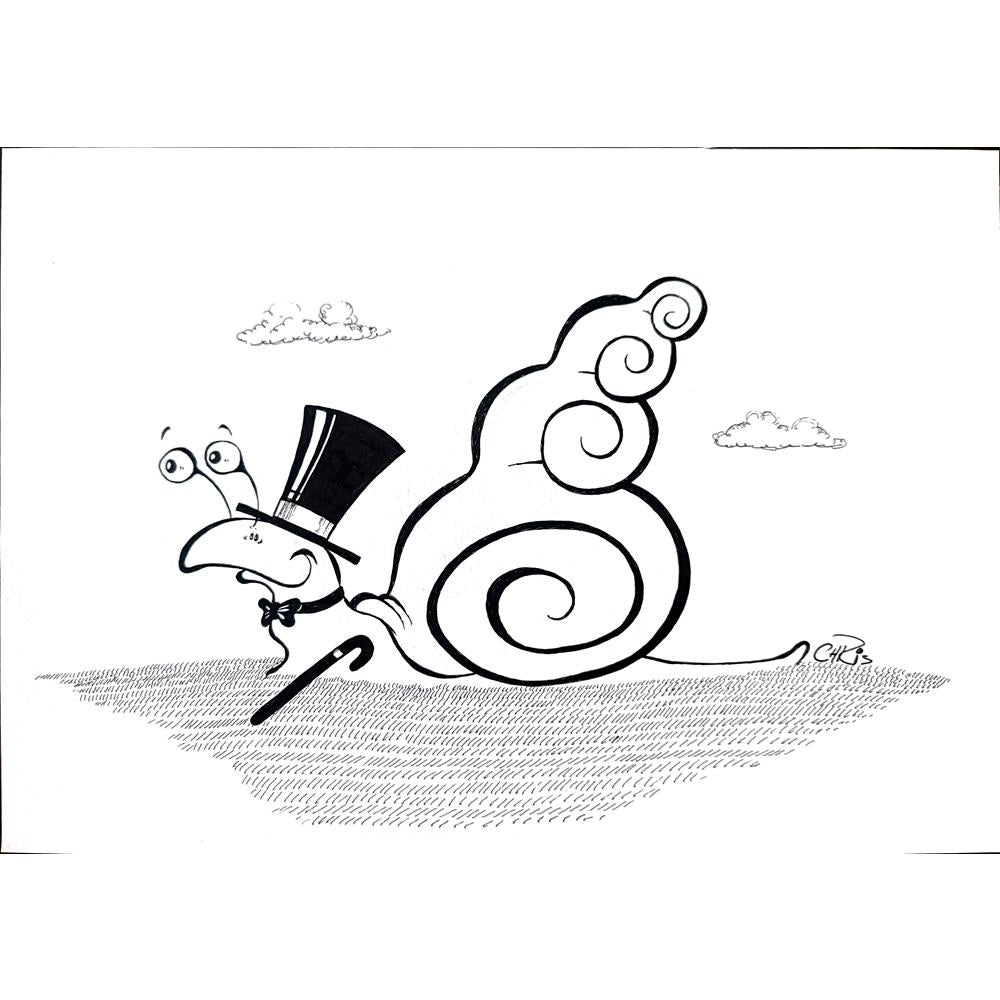 Chris Hovian 29x21cm Orijinal Karikatür BOD02232