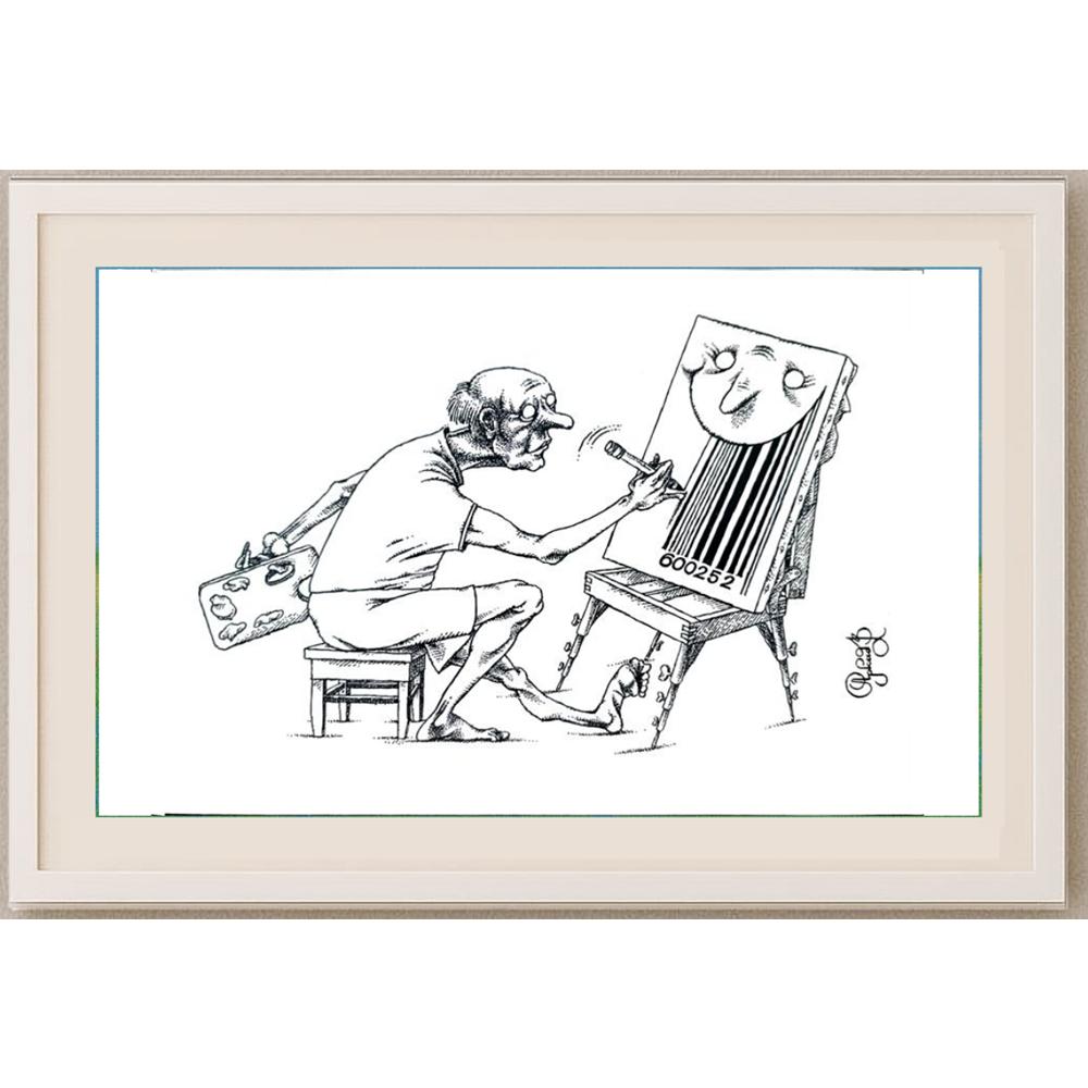 Arkadi Saltykov 29x21cm Orijinal Karikatür BOD02240