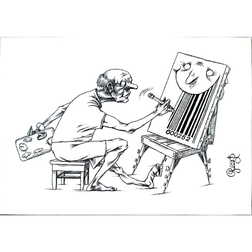 Arkadi Saltykov 29x21cm Orijinal Karikatür BOD02240