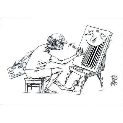 Arkadi Saltykov 29x21cm Orijinal Karikatür BOD02240