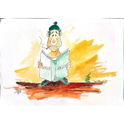Arif Ali Albayrak 29x21cm Orijinal Karikatür BOD02241