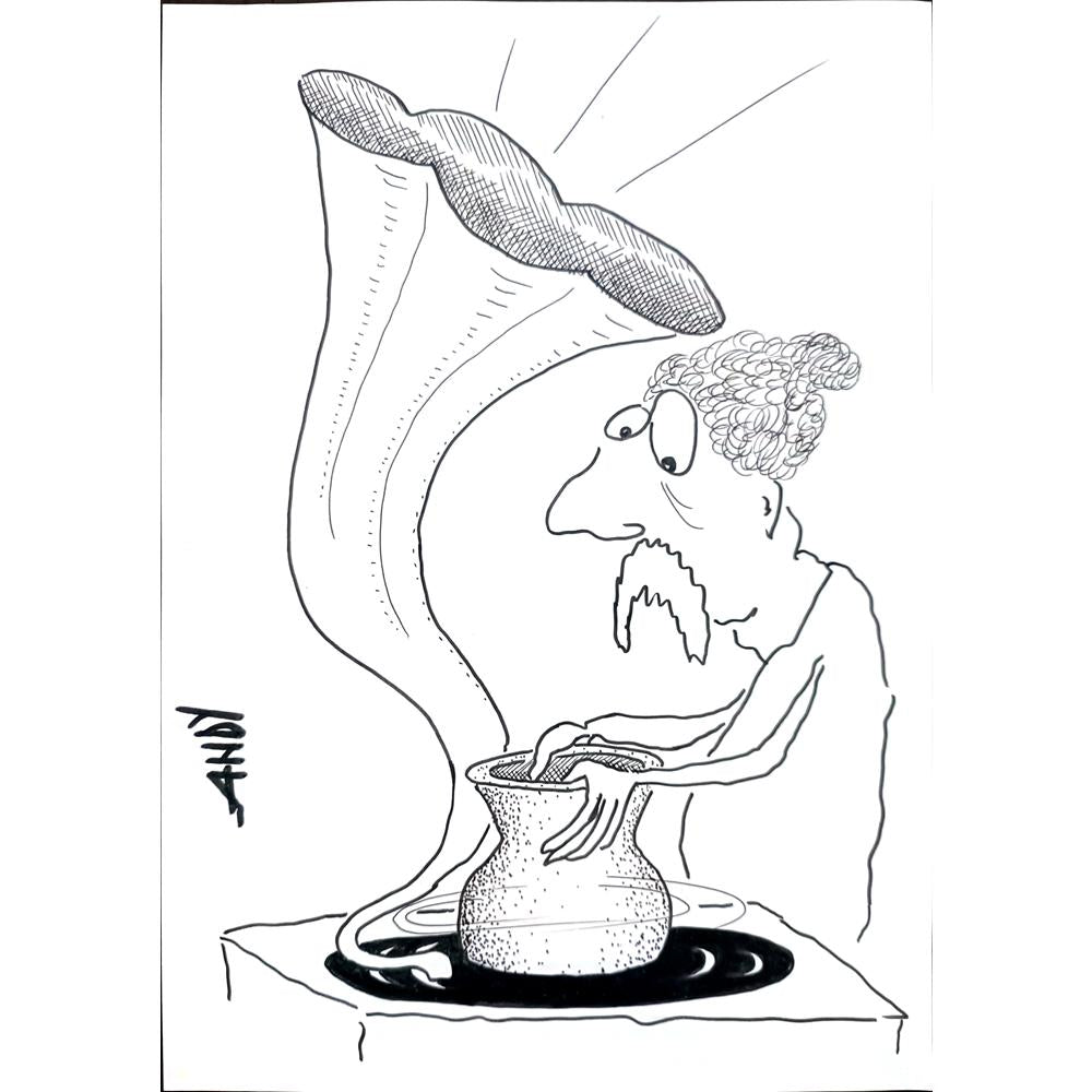 Andy Chaushu 29x21cm Orijinal Karikatür BOD02243