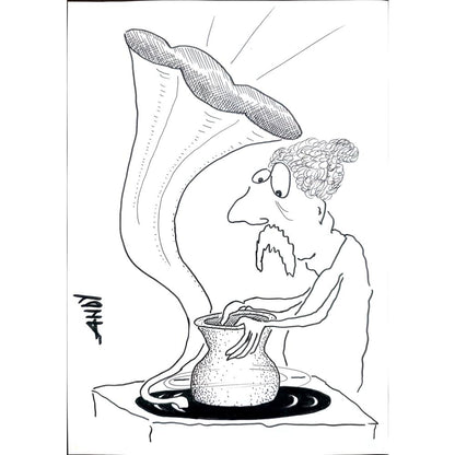Andy Chaushu 29x21cm Orijinal Karikatür BOD02243