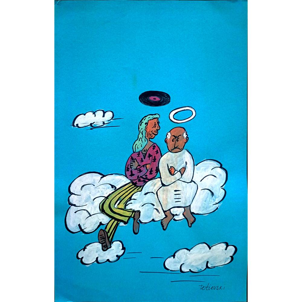 Michael Tetievski 29x21cm Orijinal Karikatür BOD02247