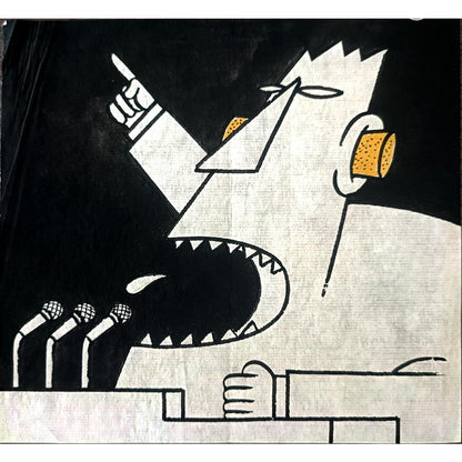 Wang Huimin 18x16cm Orijinal Karikatür BOD02252