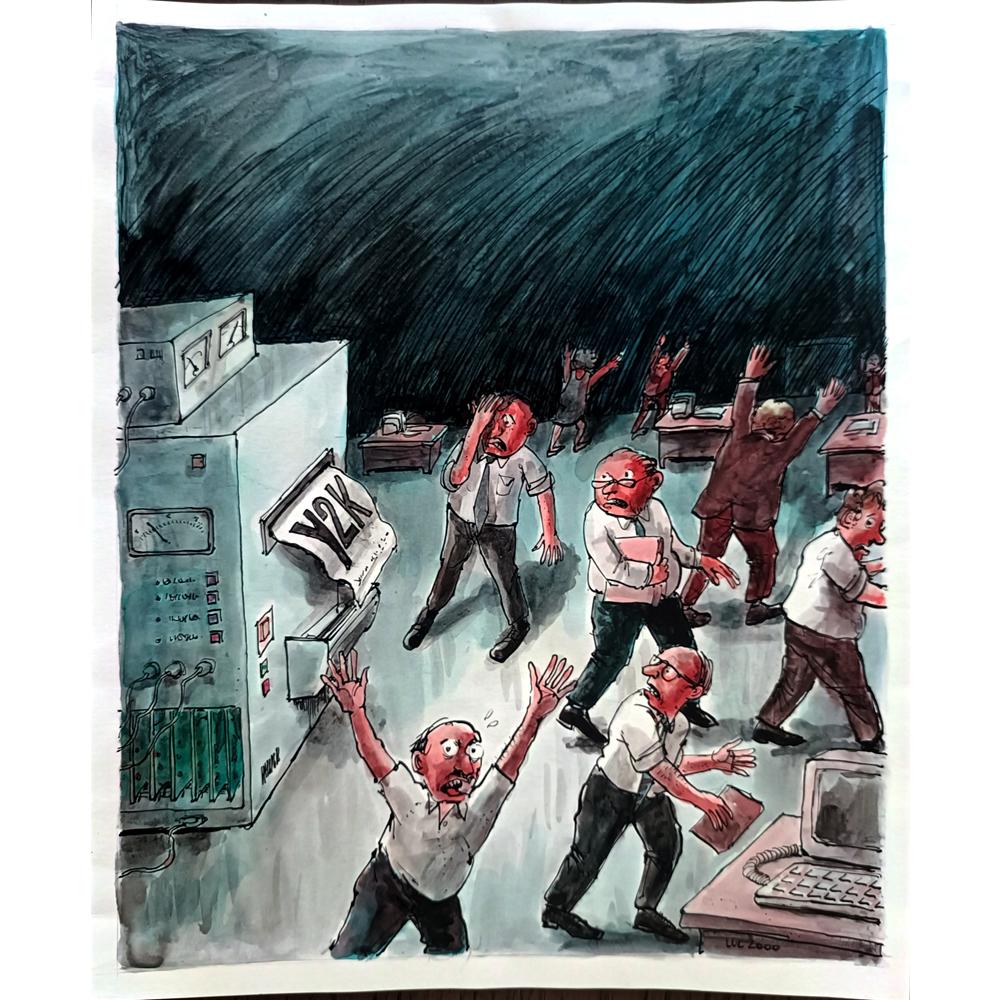 Luc Vernimmen 43x30cm Orijinal Karikatür BOD02262