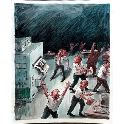Luc Vernimmen 43x30cm Orijinal Karikatür BOD02262