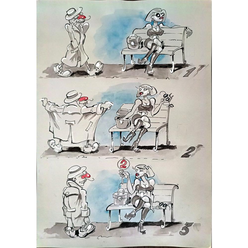 İliytcho Alexiev 29x21cm Orijinal Karikatür BOD02272