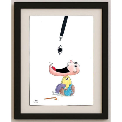 Masoud Ziaei Zardkhashosei 29x21cm Orijinal Karikatür BOD02286