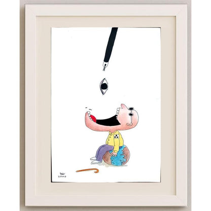 Masoud Ziaei Zardkhashosei 29x21cm Orijinal Karikatür BOD02286