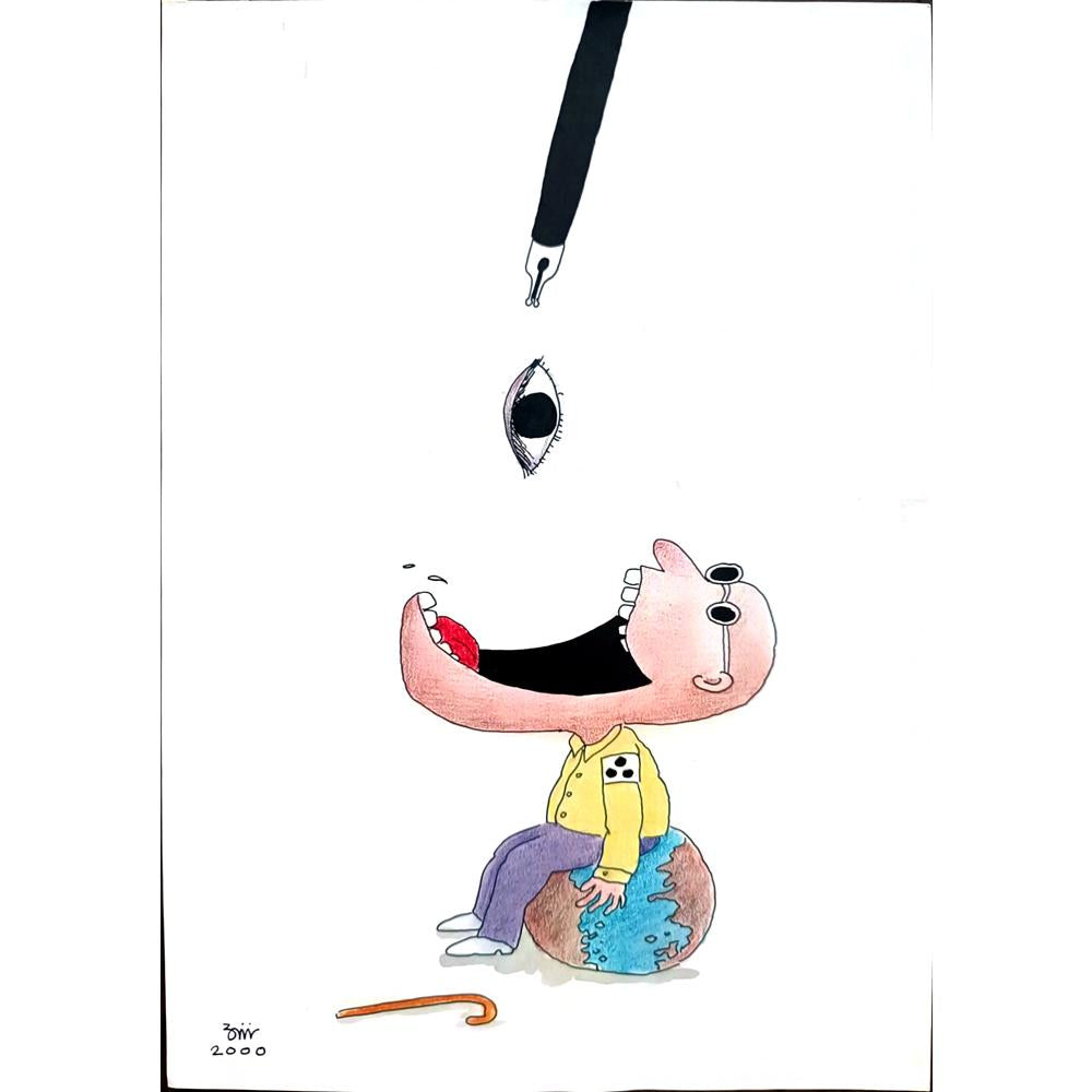 Masoud Ziaei Zardkhashosei 29x21cm Orijinal Karikatür BOD02286