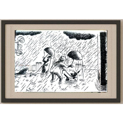 Arkadi Saltykov 15x10cm Orijinal Karikatür BOD02287