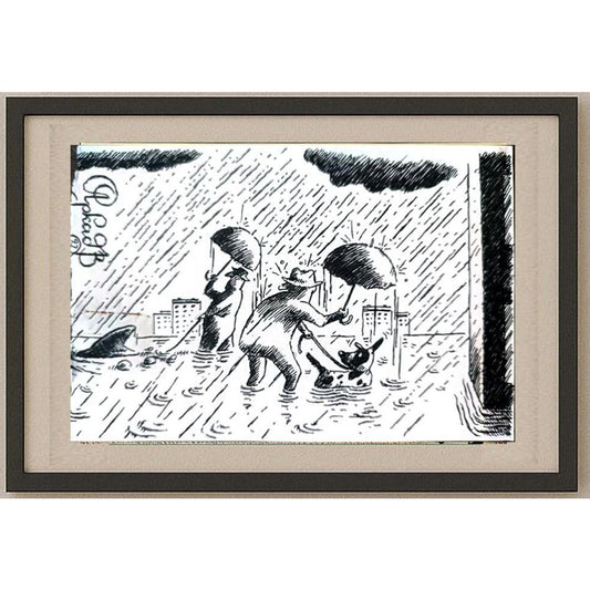 Arkadi Saltykov 15x10cm Orijinal Karikatür BOD02287
