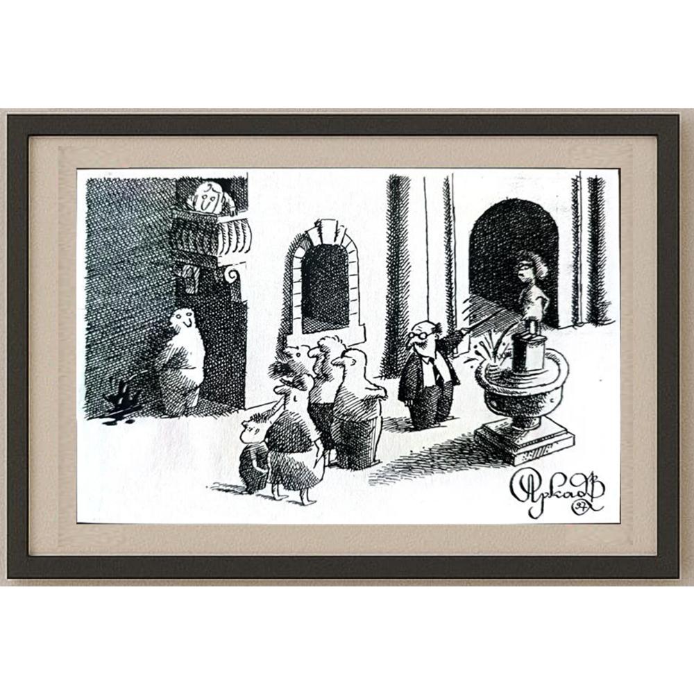 Arkadi Saltykov 15x10cm Orijinal Karikatür BOD02289