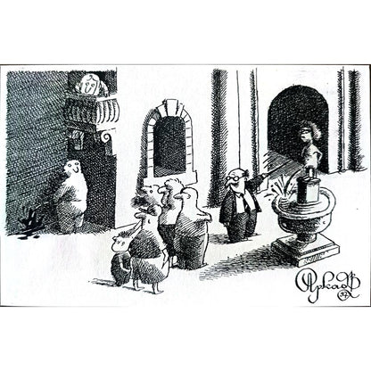 Arkadi Saltykov 15x10cm Orijinal Karikatür BOD02289
