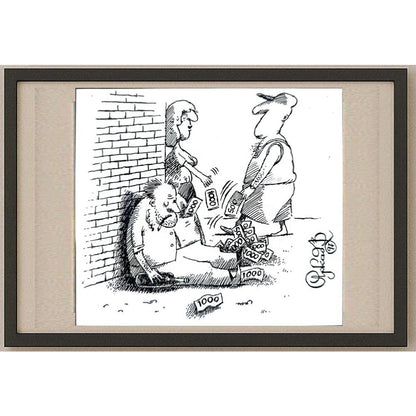 Arkadi Saltykov 11x11cm Orijinal Karikatür BOD02290