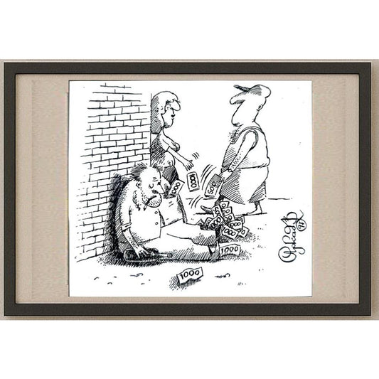 Arkadi Saltykov 11x11cm Orijinal Karikatür BOD02290