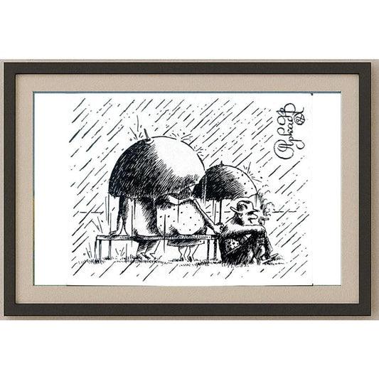 Arkadi Saltykov 15x10cm Orijinal Karikatür BOD02292
