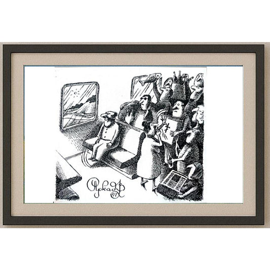 Arkadi Saltykov 11x11cm Orijinal Karikatür BOD02294