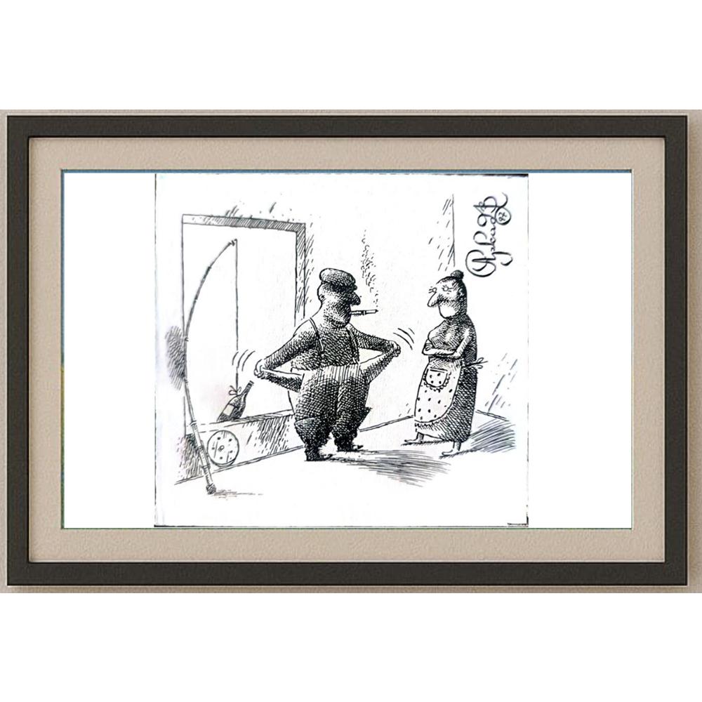 Arkadi Saltykov 11x11cm Orijinal Karikatür BOD02295