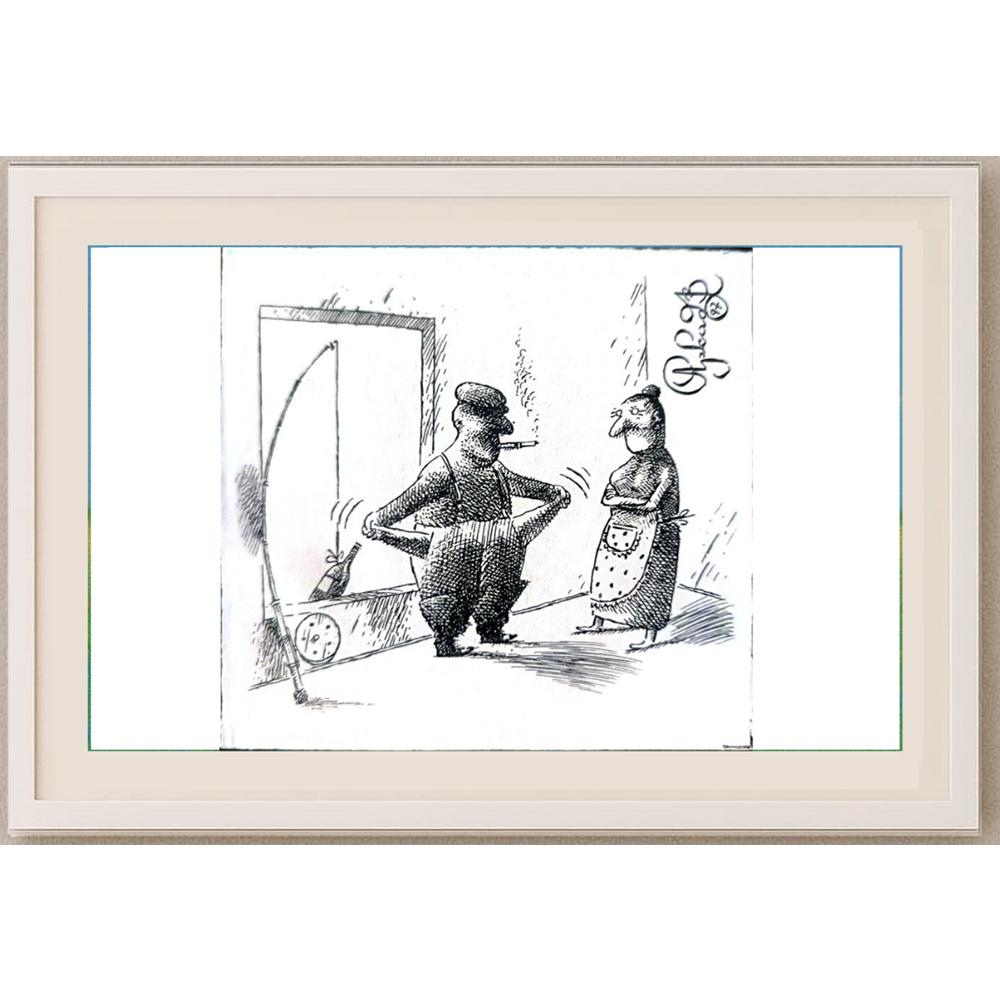 Arkadi Saltykov 11x11cm Orijinal Karikatür BOD02295